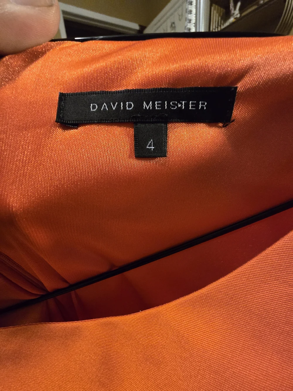 David Meister Orange Sleeveless Pleated Sheath Midi Dress - Picture 2 of 3
